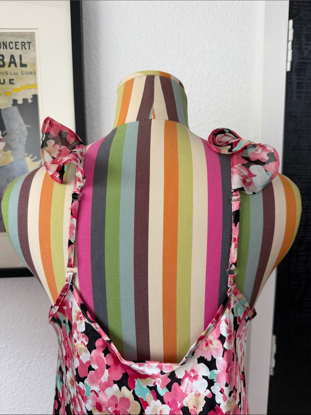 Ruffle Neck Floral Mini Slip Dress - Picture 6 of 6